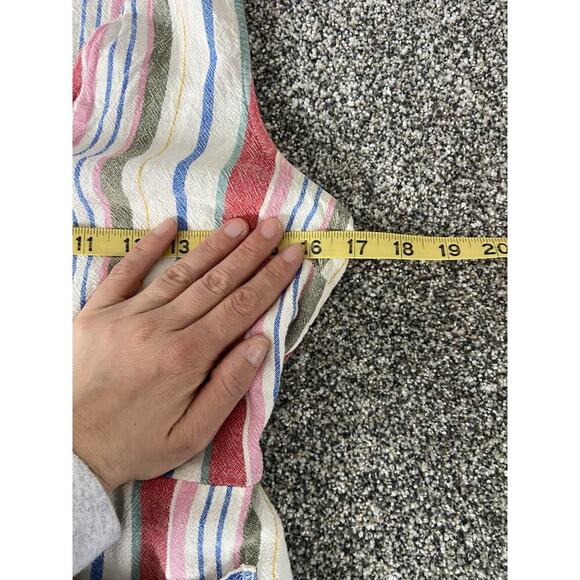 Old Navy Linen Blend Stripe Dress Small Knee Length Button Front Cottage Tank - Picture 6 of 7